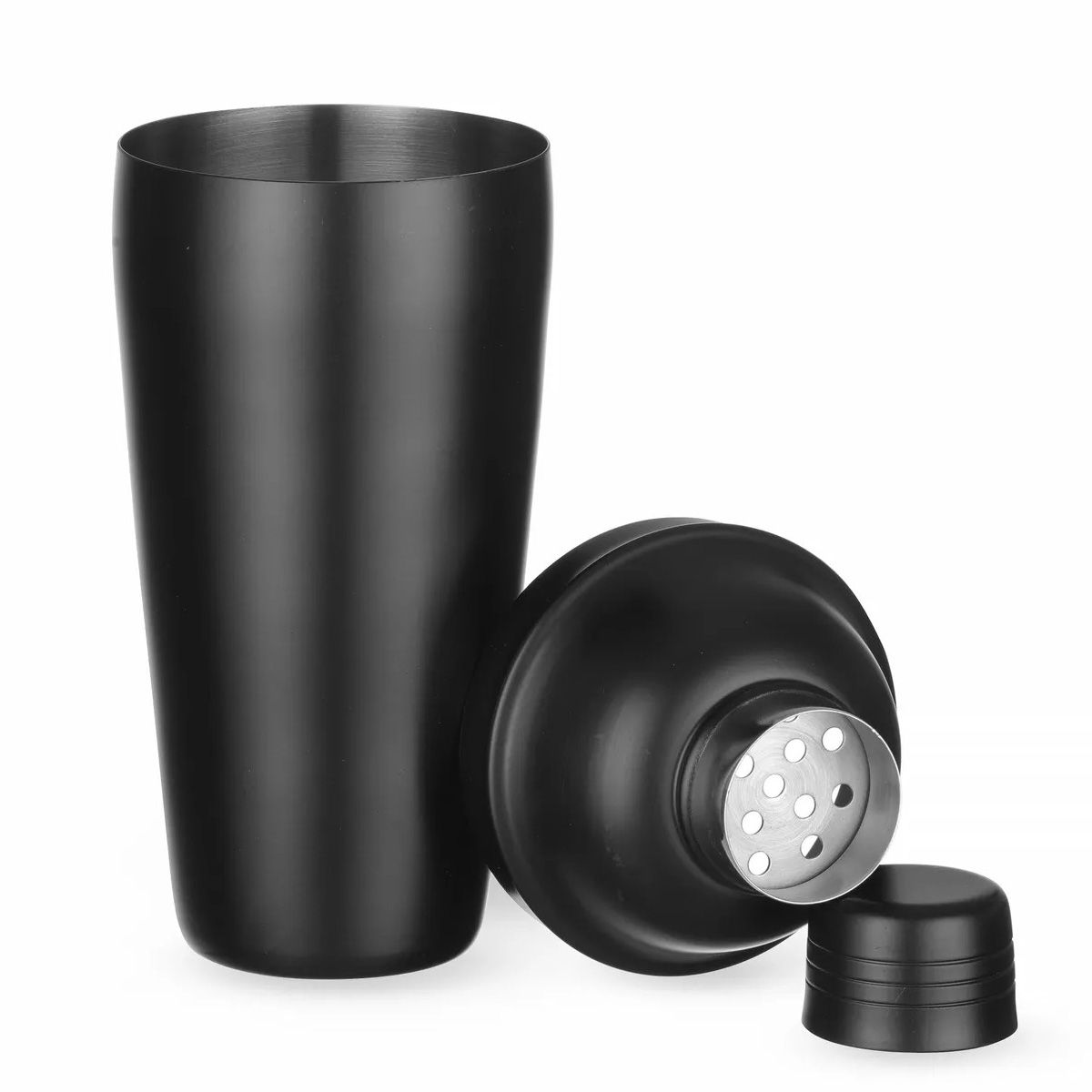 Cocktail-Shaker Edelstahl | 3teilig - 0,75l - Schwarz matt