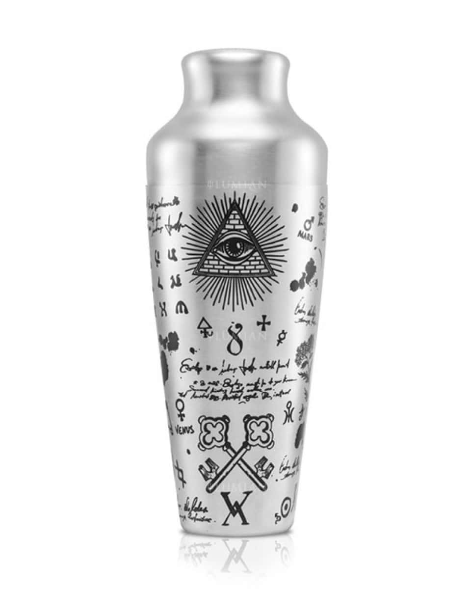 French Cocktailshaker Chrono mi Verzierungen im Lumian-Tattoo-Stil